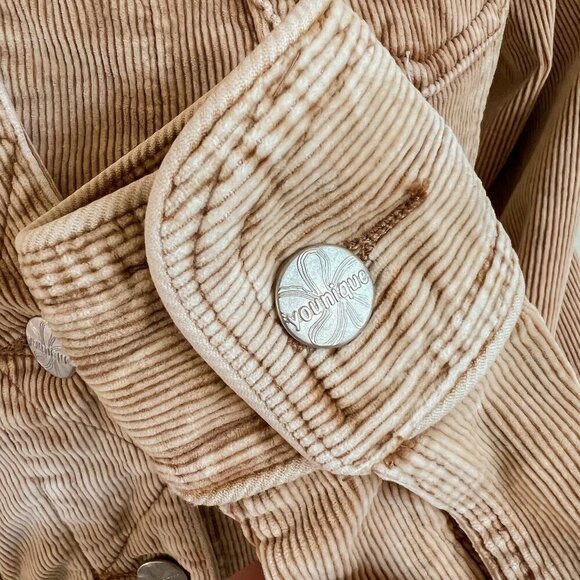 Women's Younique Corduroy Jacket | Short | Tan | Size Medium | Cotton/Spandex - Picture 8 of 9
